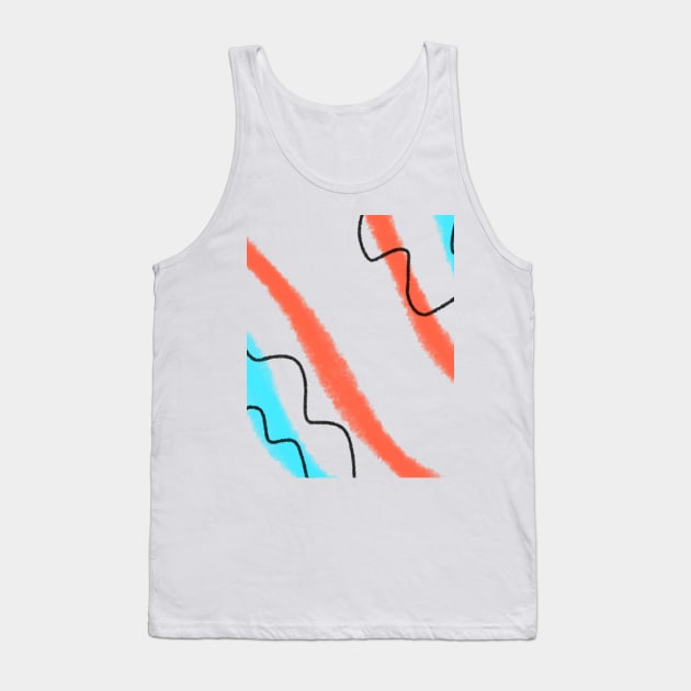 Blue red watercolor abstract art Tank Top by Artistic_st